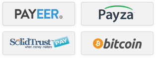 PerfectMoney, Payza, SolidTrustPay, Bitcoin, Payeer, OKPay